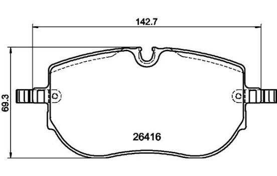 Brake pad set, disc brake 8DB 355 043-831 Hella