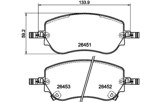 Brake pad set, disc brake 8DB 355 043-861 Hella