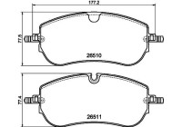 Brake pad set, disc brake 8DB 355 044-251 Hella