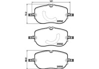 Brake pad set, disc brake 8DB 355 044-261 Hella
