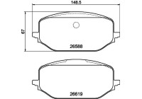 Brake pad set, disc brake 8DB 355 044-291 Hella