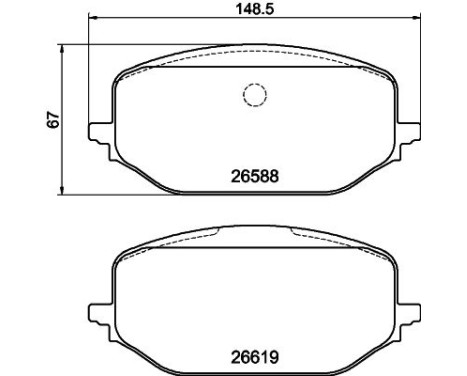 Brake pad set, disc brake 8DB 355 044-291 Hella