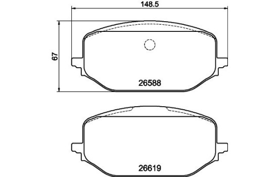 Brake pad set, disc brake 8DB 355 044-291 Hella