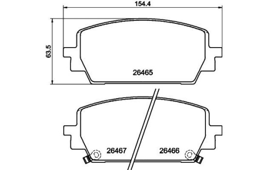 Brake pad set, disc brake 8DB 355 044-331 Hella