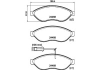 Brake pad set, disc brake 8DB 355 044-451 Hella