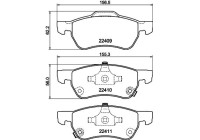 Brake pad set, disc brake 8DB 355 044-481 Hella