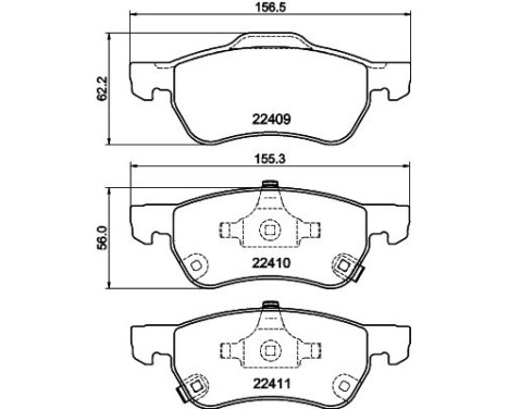 Brake pad set, disc brake 8DB 355 044-481 Hella