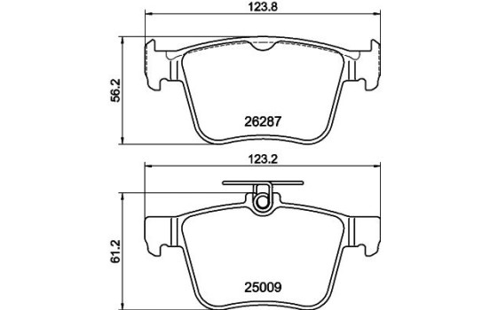 Brake pad set, disc brake 8DB 355 044-951 Hella