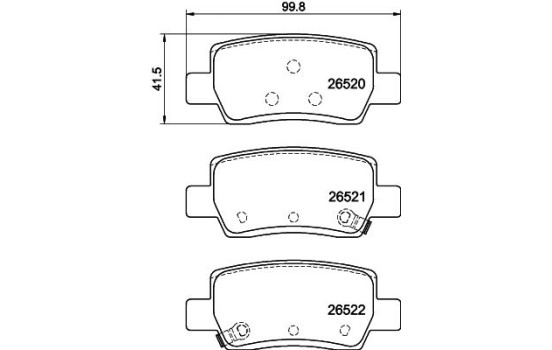 Brake pad set, disc brake 8DB 355 045-941 Hella