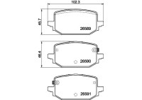 Brake pad set, disc brake 8DB 355 045-961 Hella