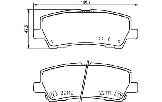 BRAKE PAD SET, DISC BRAKE 8DB 8DB 355 036-441 Hella