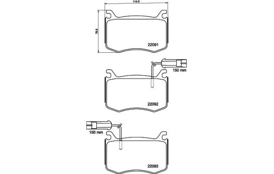 BRAKE PAD SET, DISC BRAKE 8DB 8DB 355 039-051 Hella