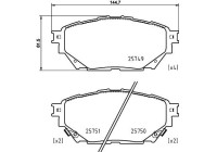 BRAKE PAD SET, DISC BRAKE 8DB 8DB 355 039-471 Hella