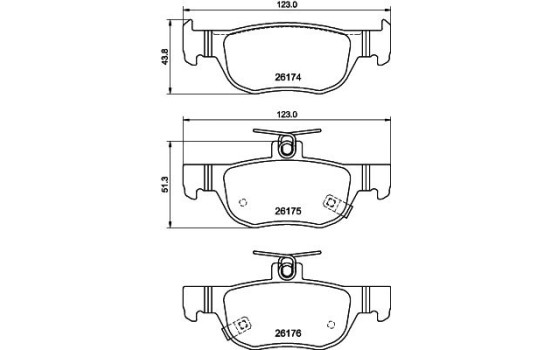 BRAKE PAD SET, DISC BRAKE 8DB 8DB 355 040-101 Hella