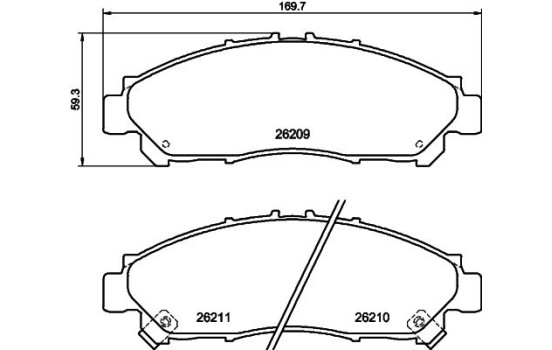 BRAKE PAD SET, DISC BRAKE 8DB 8DB 355 040-431 Hella, Image 4