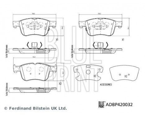 Brake Pad Set, disc brake ADBP420032 Blue Print, Image 2