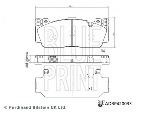 Brake Pad Set, disc brake ADBP420033 Blue Print, Image 2