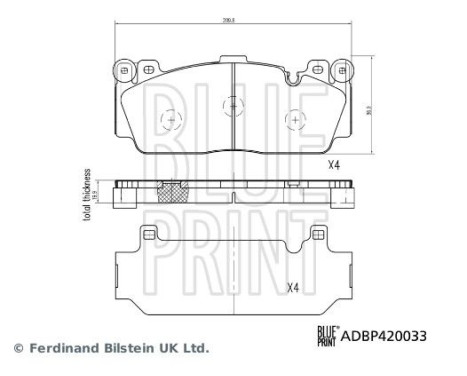 Brake Pad Set, disc brake ADBP420033 Blue Print, Image 2