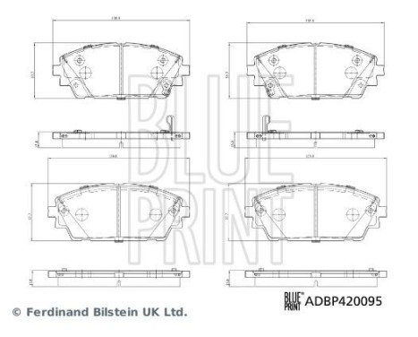 Brake pad set, disc brake ADBP420095 Blue Print