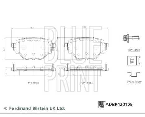 Brake pad set, disc brake ADBP420105 Blue Print, Image 2