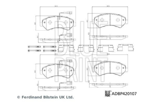 Brake pad set, disc brake ADBP420107 Blue Print