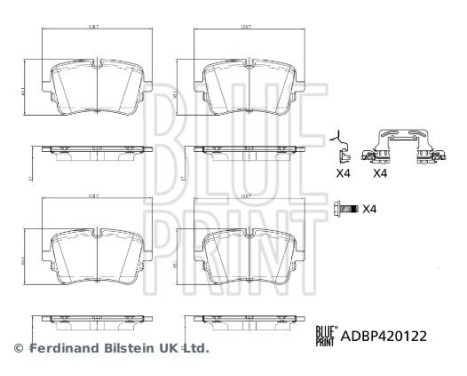 Brake pad set, disc brake ADBP420122 Blue Print