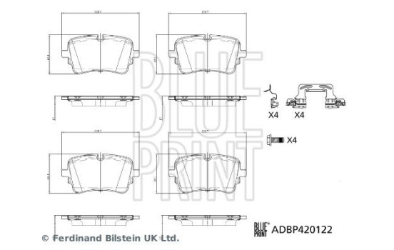 Brake pad set, disc brake ADBP420122 Blue Print