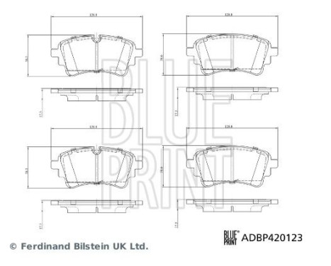 Brake pad set, disc brake ADBP420123 Blue Print