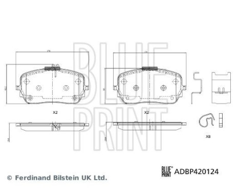 Brake pad set, disc brake ADBP420124 Blue Print