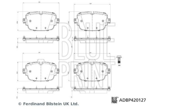 Brake pad set, disc brake ADBP420127 Blue Print