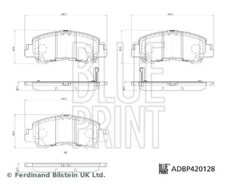 Brake pad set, disc brake ADBP420128 Blue Print