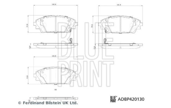 Brake pad set, disc brake ADBP420130 Blue Print
