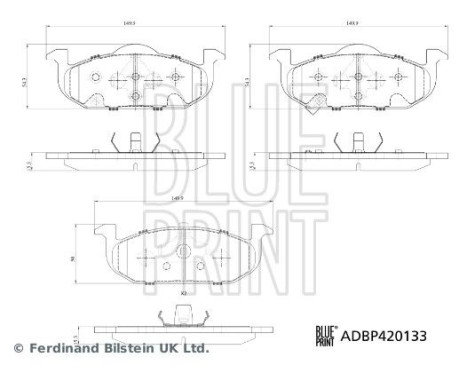 Brake pad set, disc brake ADBP420133 Blue Print