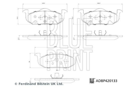 Brake pad set, disc brake ADBP420133 Blue Print