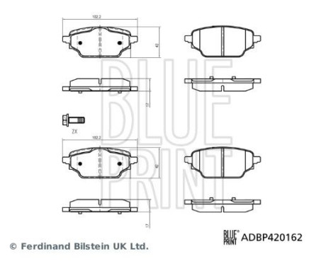 Brake pad set, disc brake ADBP420162 Blue Print