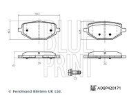 Brake pad set, disc brake ADBP420171 Blue Print