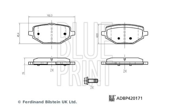 Brake pad set, disc brake ADBP420171 Blue Print