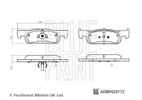 Brake pad set, disc brake ADBP420172 Blue Print