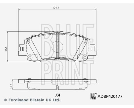 Brake pad set, disc brake ADBP420177 Blue Print