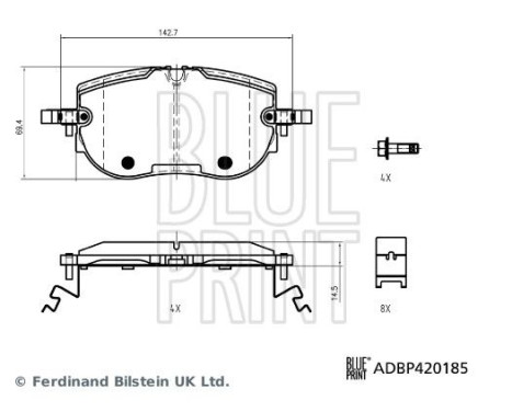 Brake pad set, disc brake ADBP420185 Blue Print, Image 2