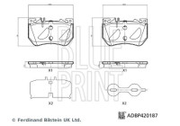 Brake pad set, disc brake ADBP420187 Blue Print