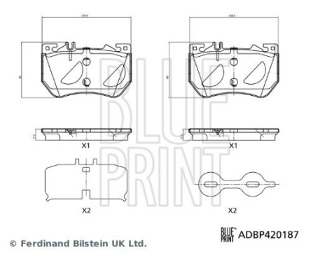Brake pad set, disc brake ADBP420187 Blue Print