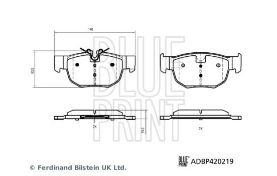 Brake pad set, disc brake ADBP420219 Blue Print