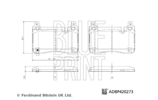 Brake pad set, disc brake ADBP420273 Blue Print