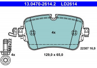 Brake Pad Set, disc brake ATE Ceramic 13.0470-2614.2