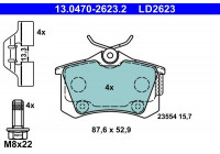 Brake Pad Set, disc brake ATE Ceramic 13.0470-2623.2