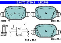 Brake Pad Set, disc brake ATE Ceramic 13.0470-2789.2