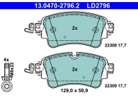 Brake Pad Set, disc brake ATE Ceramic 13.0470-2796.2