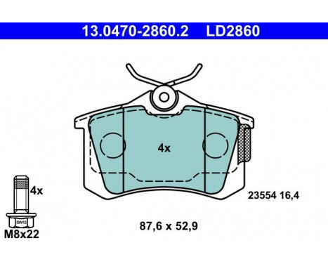 Brake Pad Set, disc brake ATE Ceramic 13.0470-2860.2, Image 3
