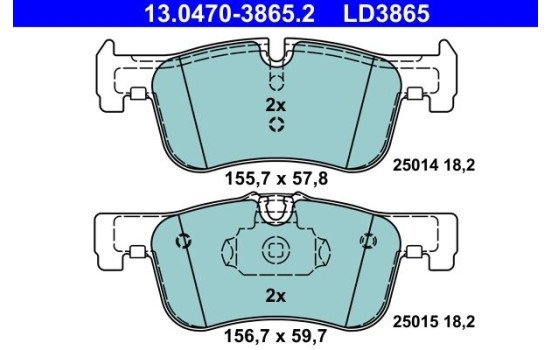 Brake Pad Set, disc brake ATE Ceramic 13.0470-3865.2, Image 2